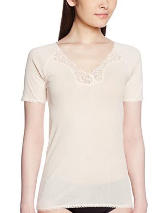 

Рукав Бледный 138 Л [Угол] Женская футболка с рукавом 3/4, Персиковый,