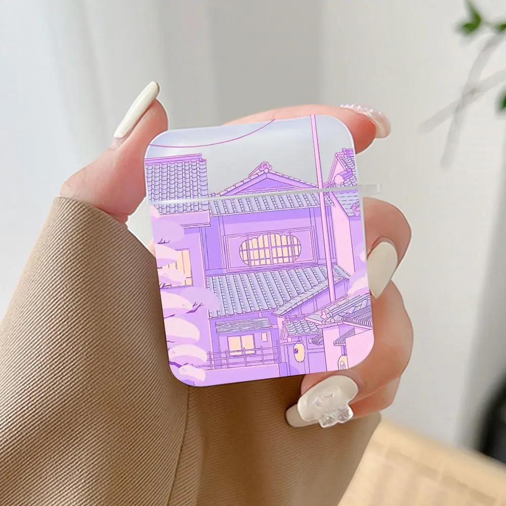 Japanese Anime Landscape Earphone Case for Airpods 4th 3rd Pro 3 2 Shockproof Cover for Airpod 2 3 1 Protective Accessorie Shell