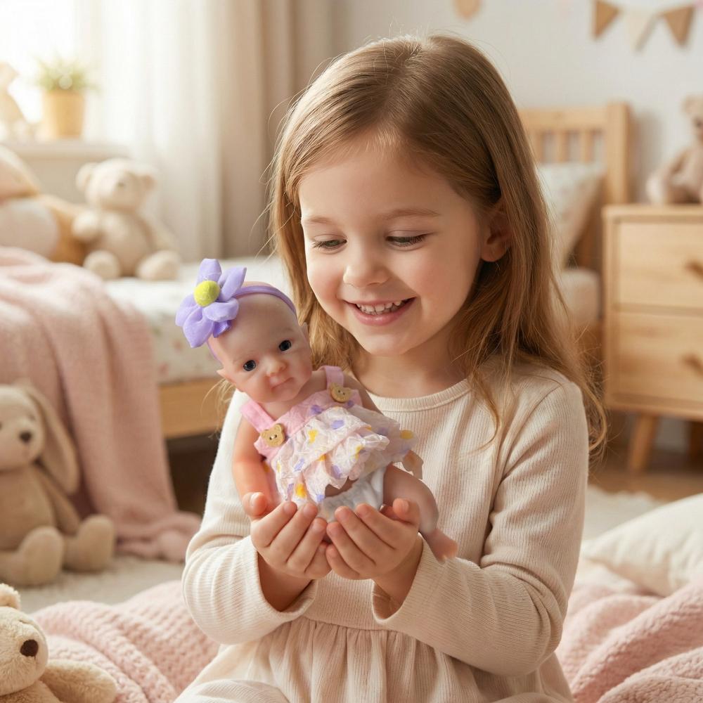 8 Inch Elastic Solid Pure Silicone Reborn Babies Doll Bettie Soft Stretchable Limbs Simulation Doll Truth Like Mini Toy Baby Dolls for Kids Xmas Gifts