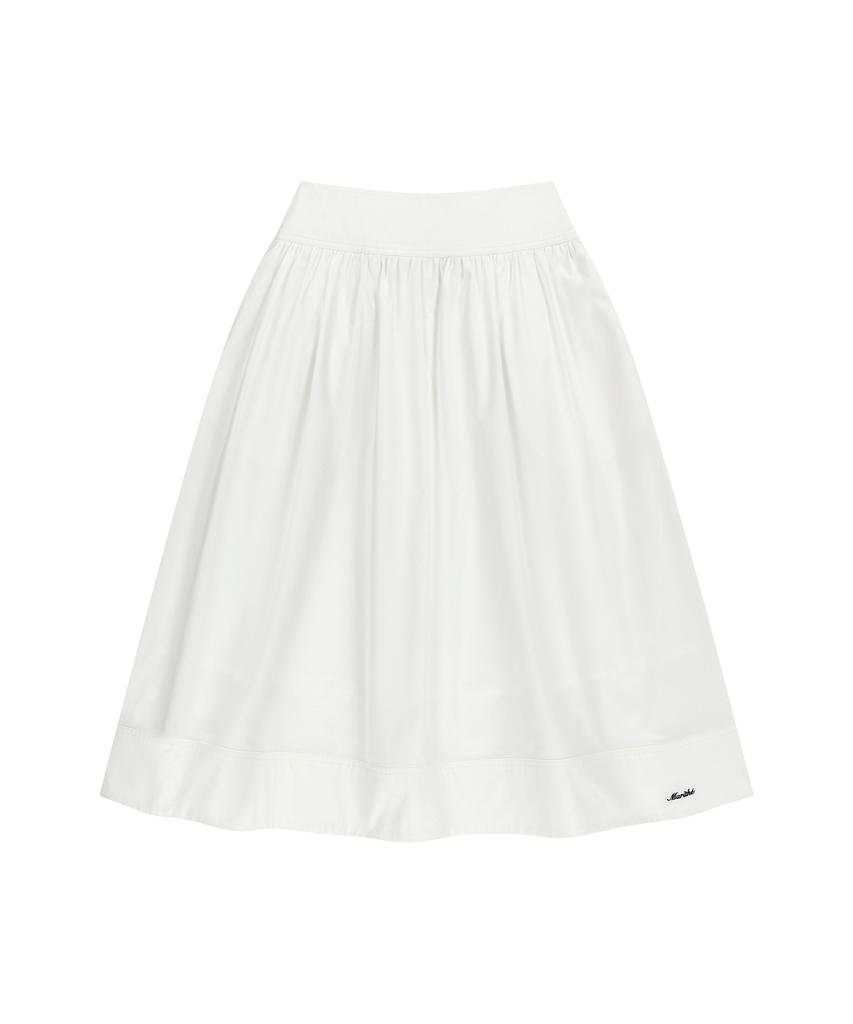 Malittepeulangsowajeobeo W Cotton Waist Wrinkle Skirt White