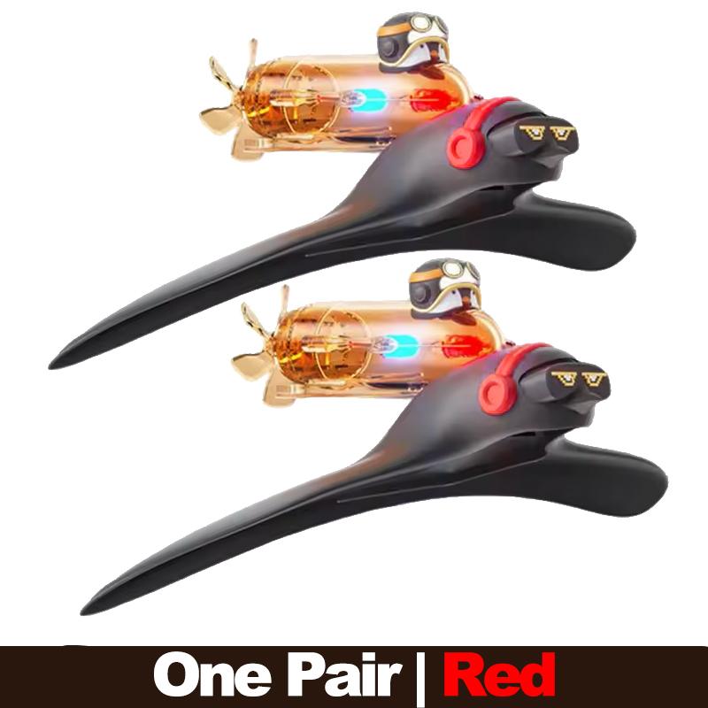 Rearview Mirror Decor - Car Multifunctional Rain Eyebrow Adhesive Waterproof Wind-Powered with Lighting Car Accessories for Auto