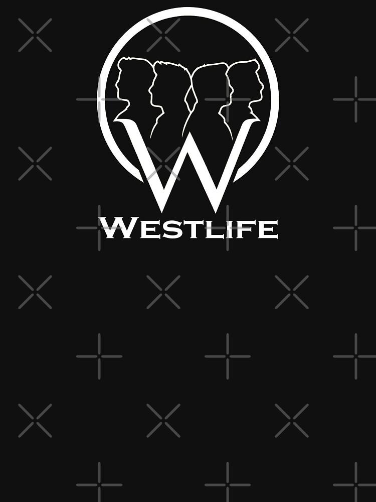 Westlife Westlife Outline Logo Graphic Shirt | Minimal Retro Boyband Fan Design Classic T-Shirt