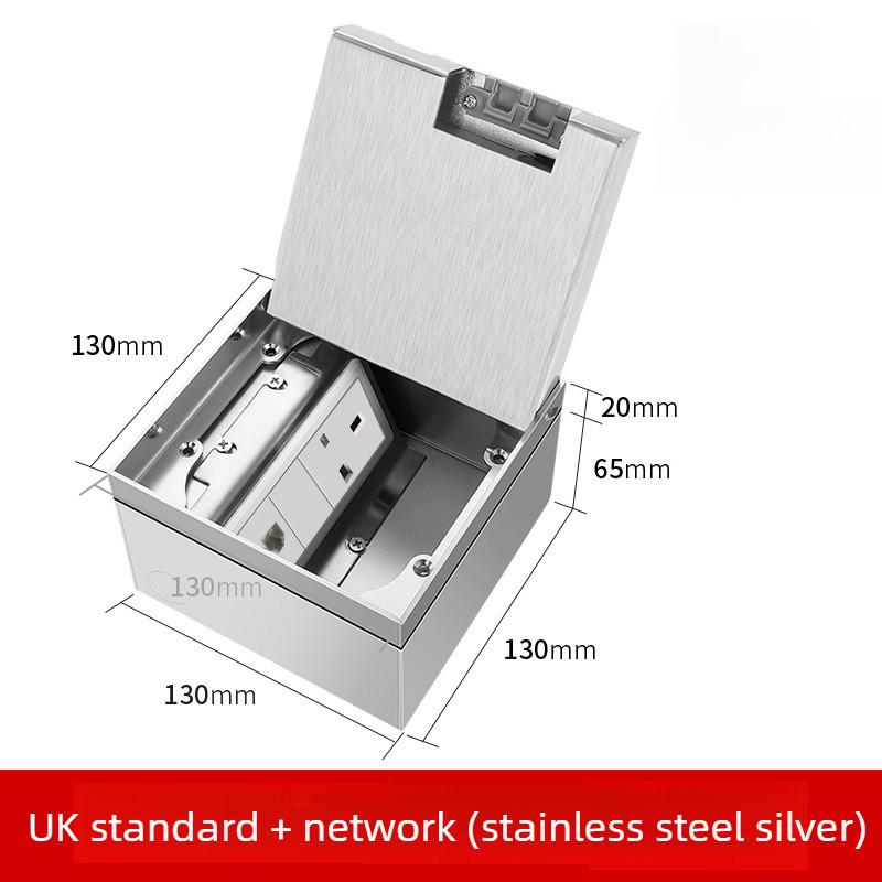 Stainless Steel Embedded Ground Socket Invisible Flat Style Floor Socket Universal Hidden Ground Socket Box