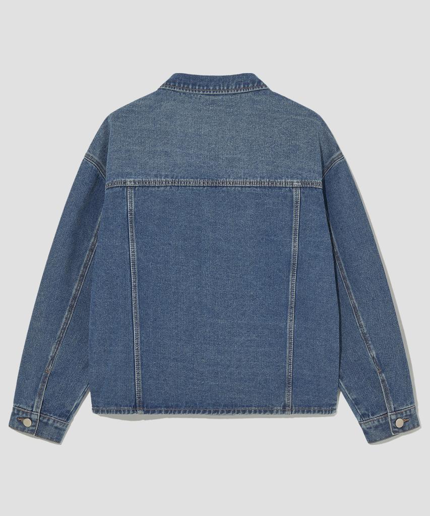 Agod Stone Washed Crop Denim Jacket [Indigo]