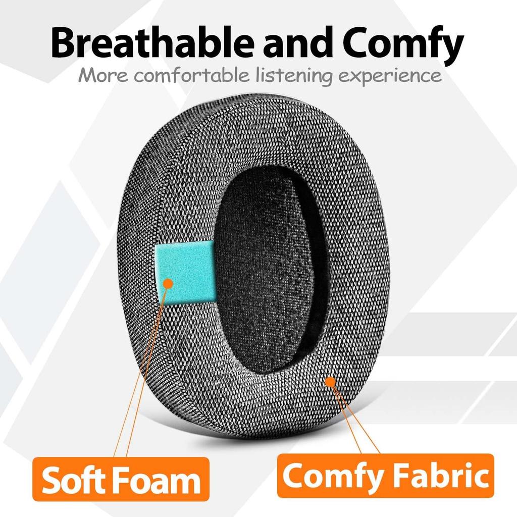 WH-XB910N Ear Pads - TRANSTEK Replacement Ear Cushion Compatible with WH-XB910N XB910 N Headphones (Grey Fabric)