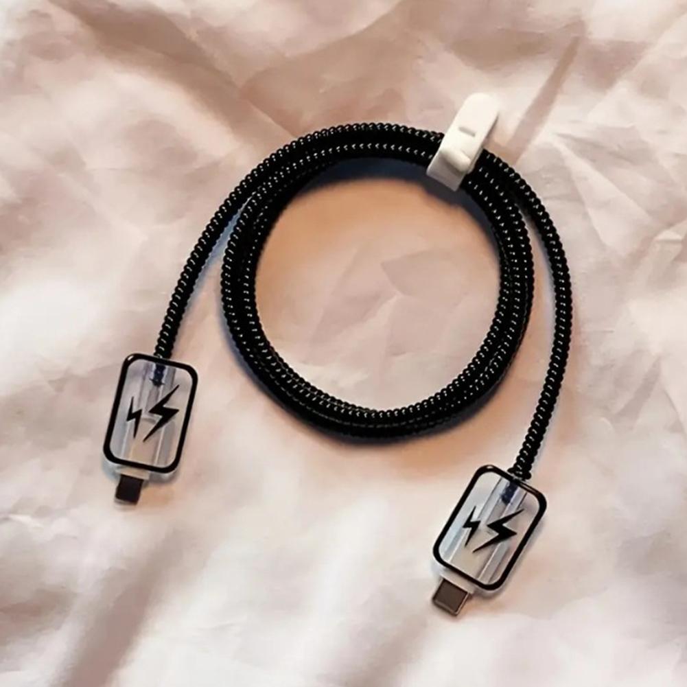 Creative Line Cute Case for iPhone 15 14 13 Pro Max 18/20W Charger Charging Protector Data Wire Winder Simple Line Art Cover