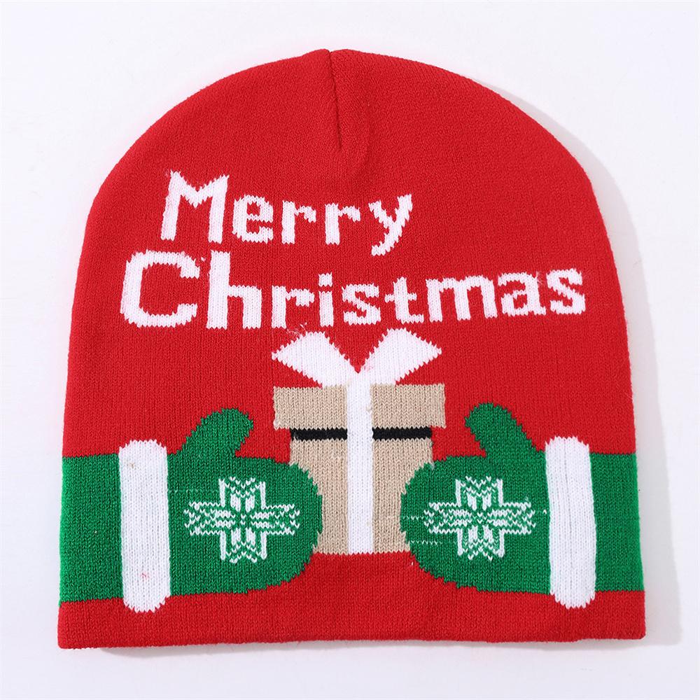 Knit Hat Red Xmas Cap Winter Hat Woolen Christmas Hat For Xmas Party Decor Winter Fashion Holiday Accessories