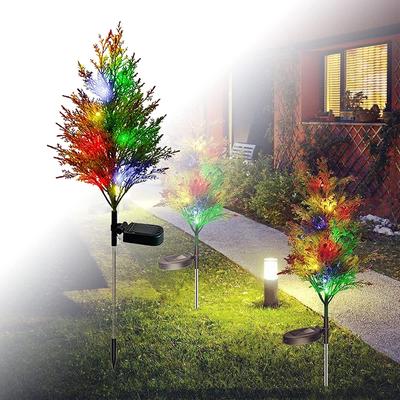 2PACK Luci solari natalizie per prato in pino cipresso Luci da pavimento decorative festive a LED Luci solari impermeabili per la decorazione del giardino