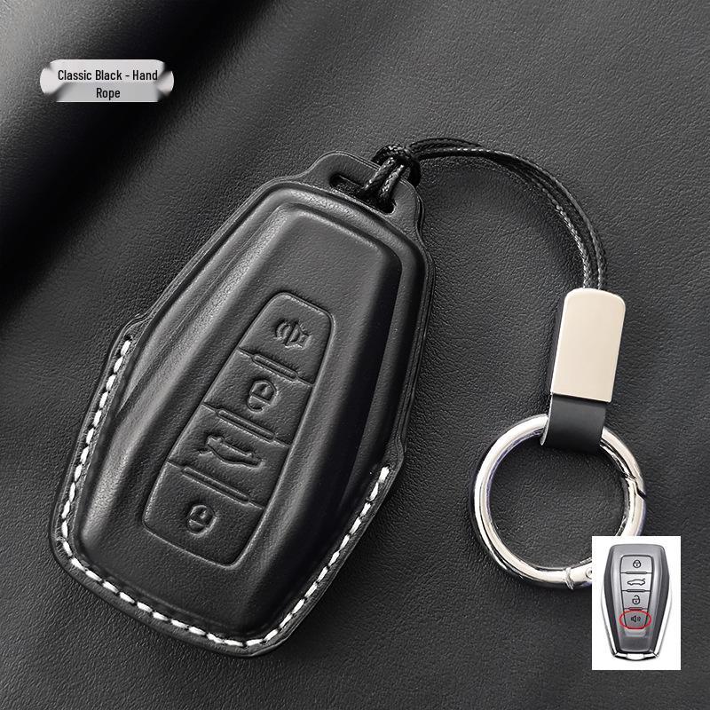 Compatible with Geely Emgrand, Binyue, Vision X6, Binrui, Boyue - Genuine Leather Key Case