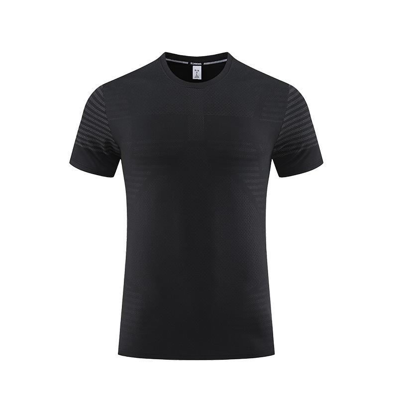 New Short-Sleeved Quick-Dry T-Shirt for Men Summer Ice-Silk Running, Fitness Training, Casual Sportswear Men s Quick-Dry Sports Shirt 3XL чёрный