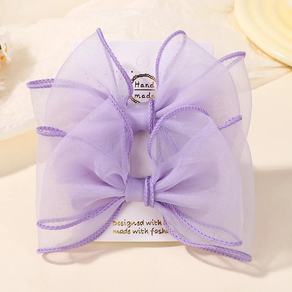 

BABY BOWS 2Pcs/lot 4.3inch Big Bows Double Layer Yarn Hair Clips Kids Hair Bangs Accessories Girls Fashion Dress Up Headdress