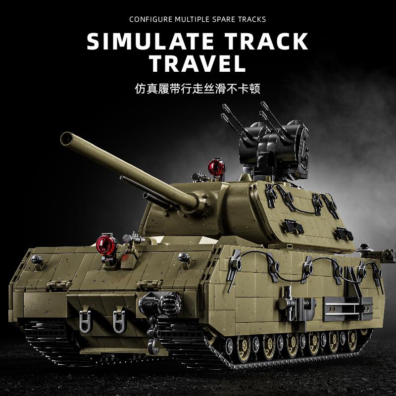 3339PCS Panzer VII Maus Tank Building Blocks Toys Sets Military Armored Car Bricks Model Ornaments Birthday Gifts For Kids Adult