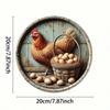 Vintage Round Chicken Metal Sign 20x20cm Kitchen Wall Decor