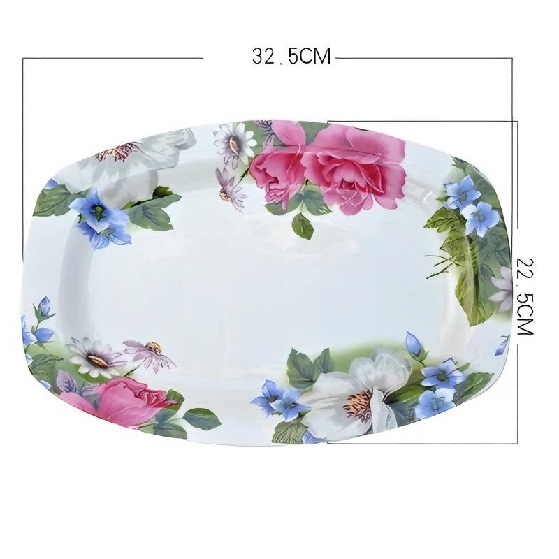 12 Inch, Fine Bone China Dinner Plate Tray, Ceramic Oval Fish Dishes, Decorative Buffet Dishes Serving, Big Cake Tray