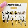 Cross-Border Pearl & Gold Hoop Earrings: Creative French Retro 6-Piece Set for Women