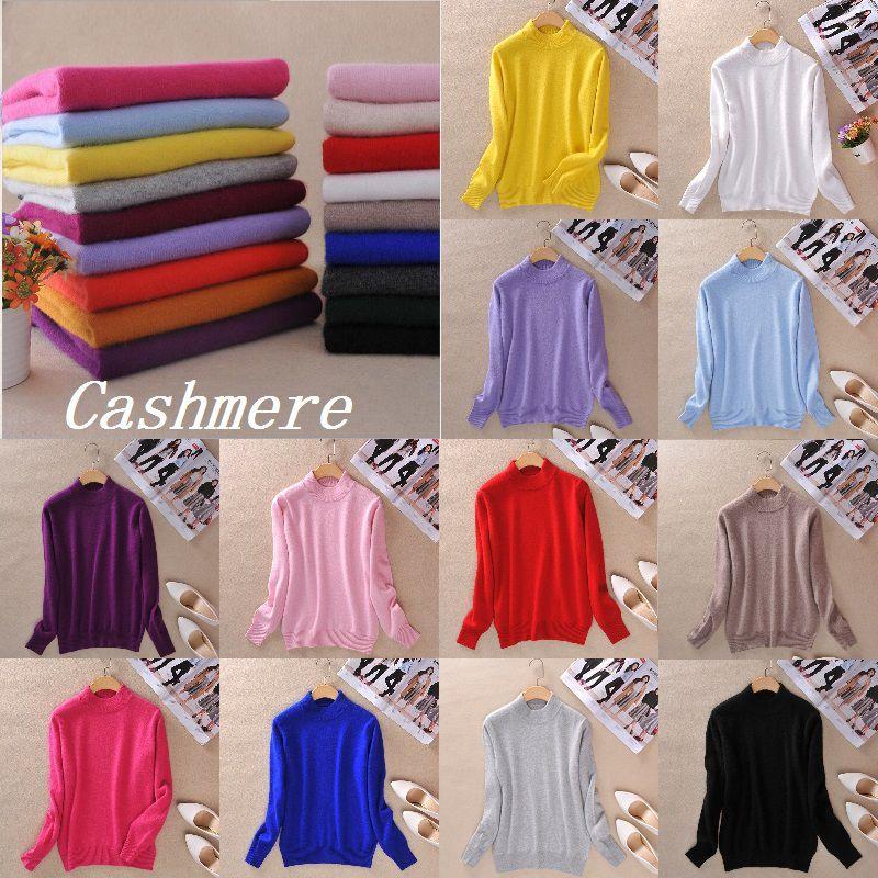 Women's Slim Cozy Knitted Half-turtleneck Cashmere Wool Jumper For Winter Warmth
