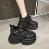 Women's Dad Shoes 2025 New Summer Breathable Mesh High Top Boost Sports Shoes Thick Bottom Heightening Net Surface Shoes