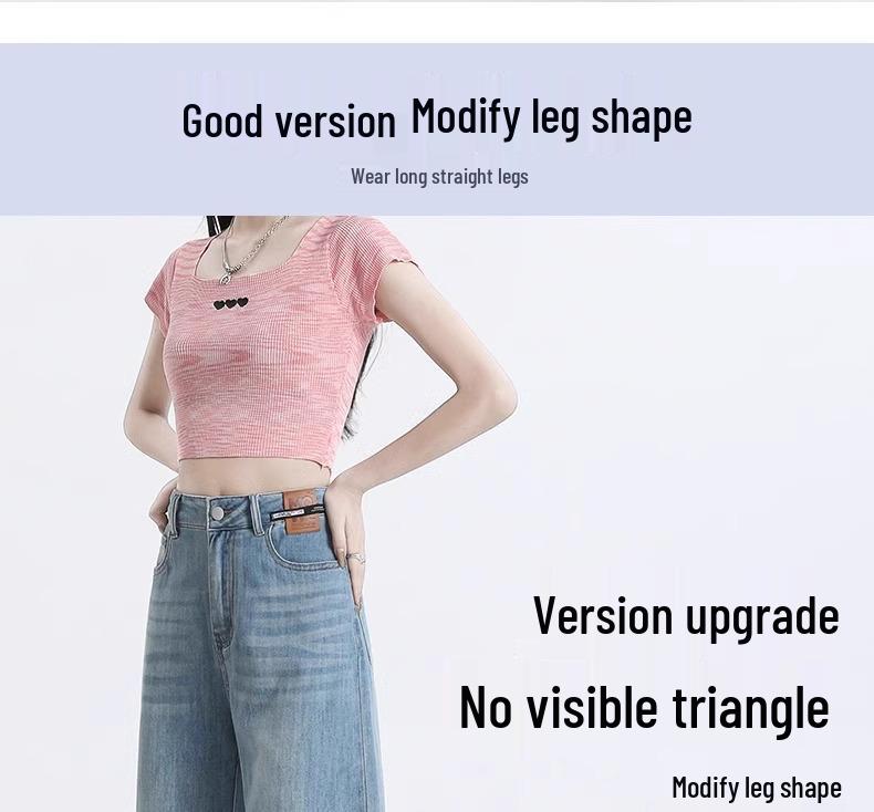 Women's High-Waisted Straight-Leg Jeans - 2025 Spring Retro Slim Fit, Loose and Thin Summer Design
