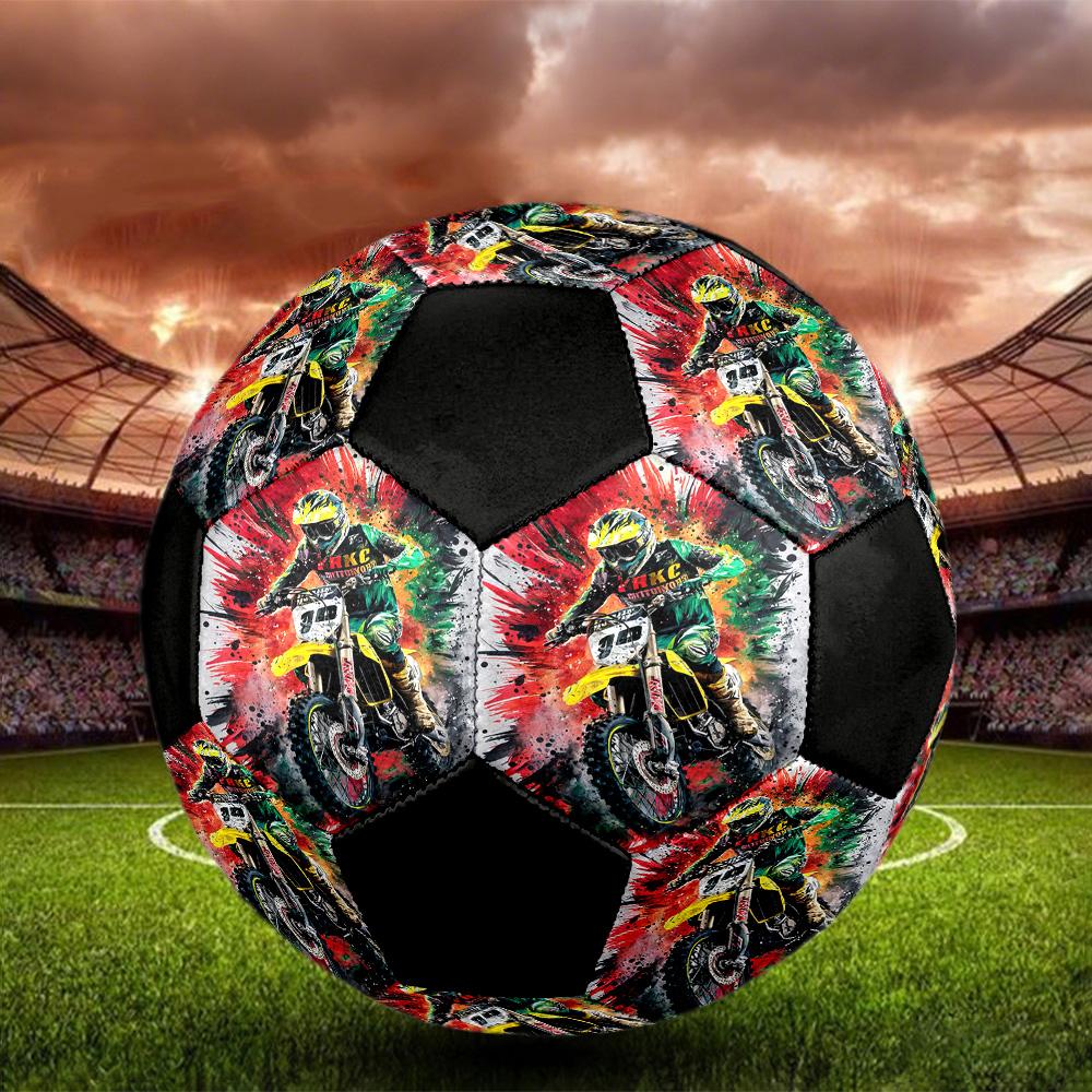 Motor trail op Indoor Soccer Ball Colorful All Ages Size 5 Machine Stitched PVC Competition Ready Durable High-Bounce