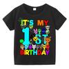 Kids Birthday Cute Cartoon Characters Graphic TShirt Soft Cotton Crew Neck Tee Casual Party Wear for Boys  Girlstk0032
