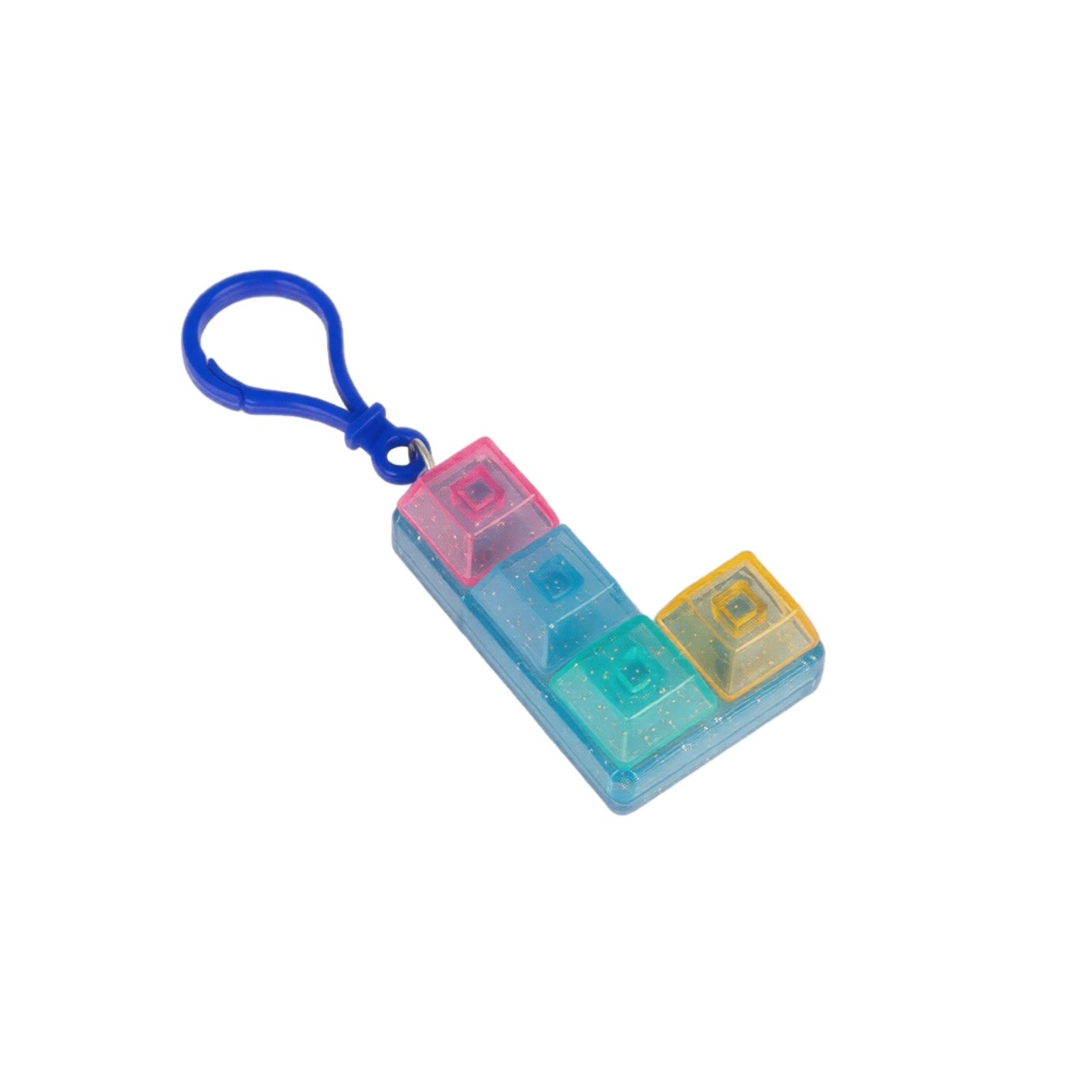Novelty Stress Relief Keychain with Stackable Press Buttons Compact Design Portable Fidget Toy for Office Home and Travel Use One Size