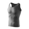 Pánská přiléhavá bezrukávová vesta s kulatým výstřihem - Prodyšná, elastická, jednobarevná letní sportovní vesta