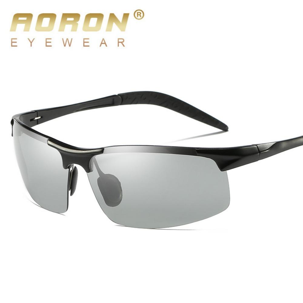 aoron Aluminum Magnesium Cycling Color-changing Polarized Sunglasses Men's Sunglasses Driving Glasses Day and Night Glasses