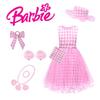 Princess Pink Sleeveless Dress Set With Bag Hat Bracelet Necklace Earrings And Hair Accessories