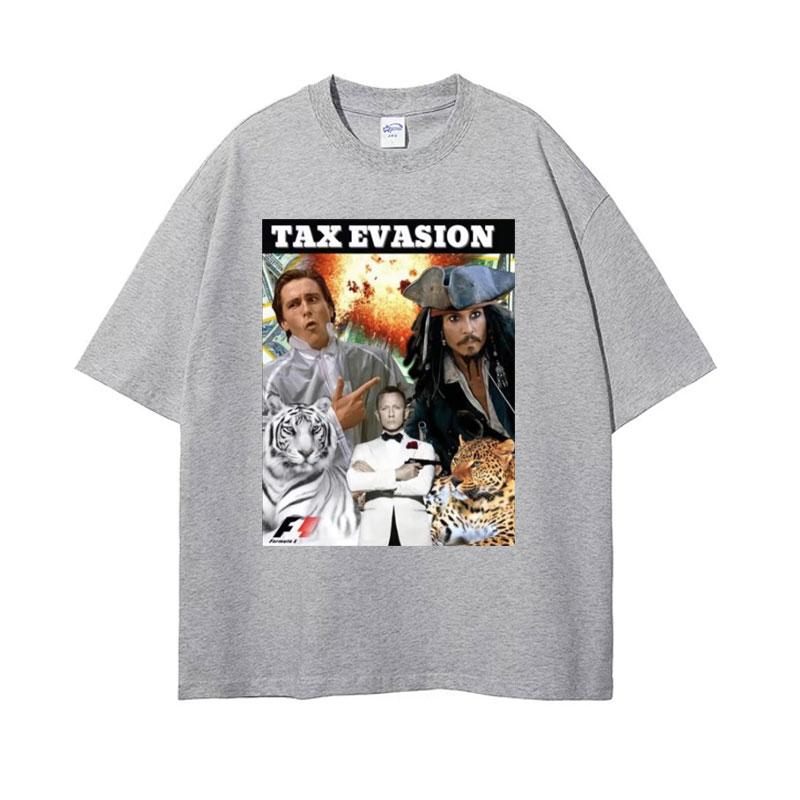 Tax Evasion Sigma Grindset Tiger Bond Funny Meme T Shirts Unisex Women Casual 100 Cotton Tshirt Retro Fashion T Shirt Streetwear