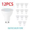 12PCS AC220V LED Bulb 3W 6W 9W 12W GU10 LED Spotlight Bulb 120 Degree Beam Angle For Home Office Decoration Lamp Light