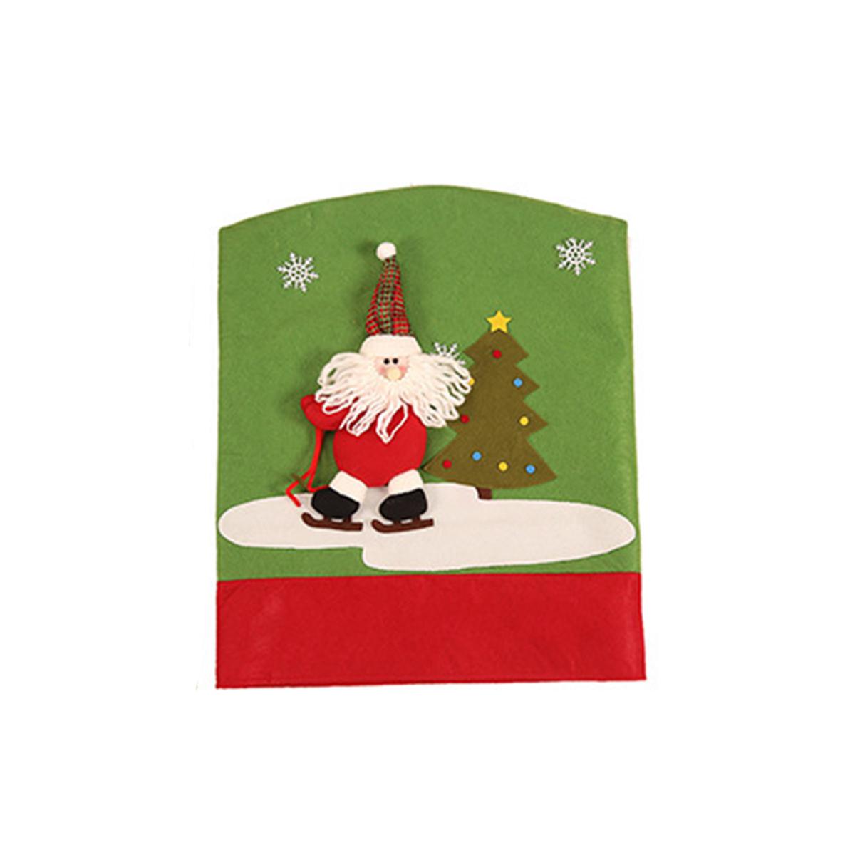 

Home Xmas Snowman Santa Claus New Year Decor Chair Cover Chair Back Covers Christmas Decoration Santa Claus