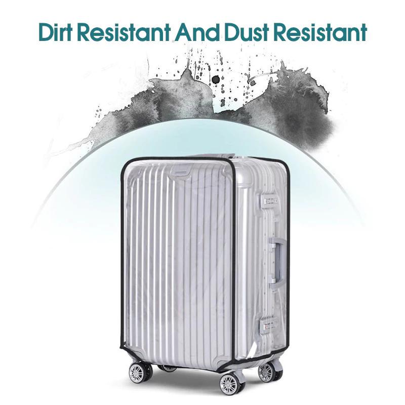 Travel Transparent Luggage Cover Waterproof And Dustproof Pvc Wear Resistant Fits 20-30 Inch Suitcases