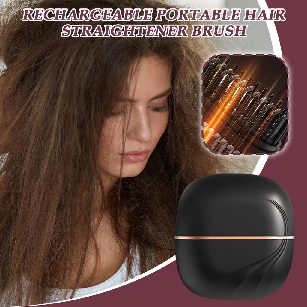 Kabelloser Haarglätter-Kamm, Tragbarer Mini-Glättkamm für Reisen, Haarstyling-Werkzeug für Frauen Mädchen, Tägliche Anwendung