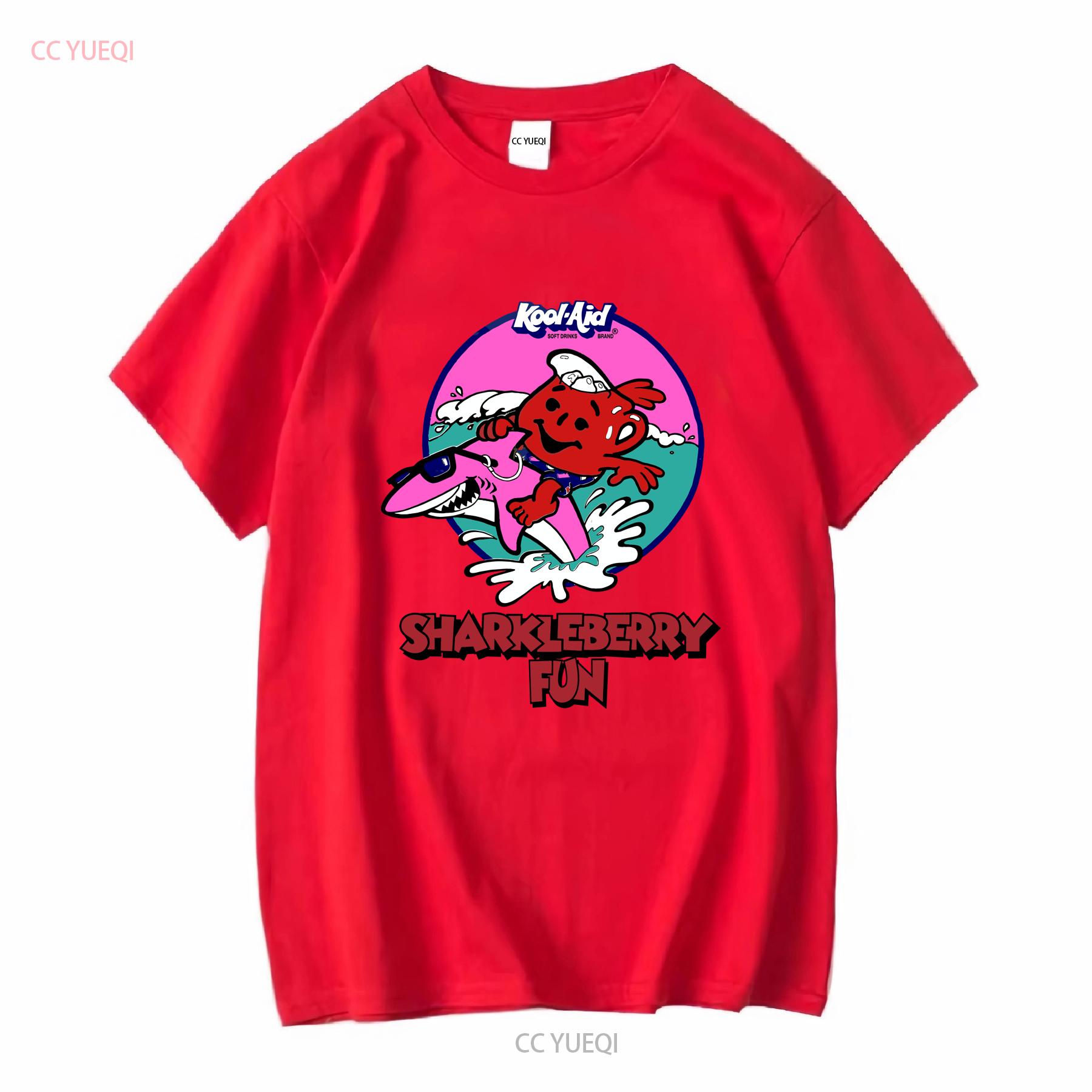 RARE Vintage 90s KOOL AID SHARKLEBERRY FIN Promo T shirt Size XL USA MADE WHITE long or short sleeves vintage Washed Versatile S