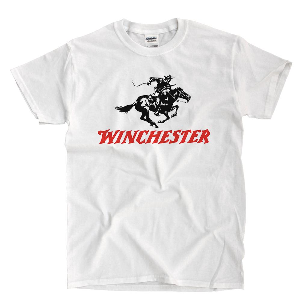 Winchester Logo White T-Shirt Ships Fast High Quality