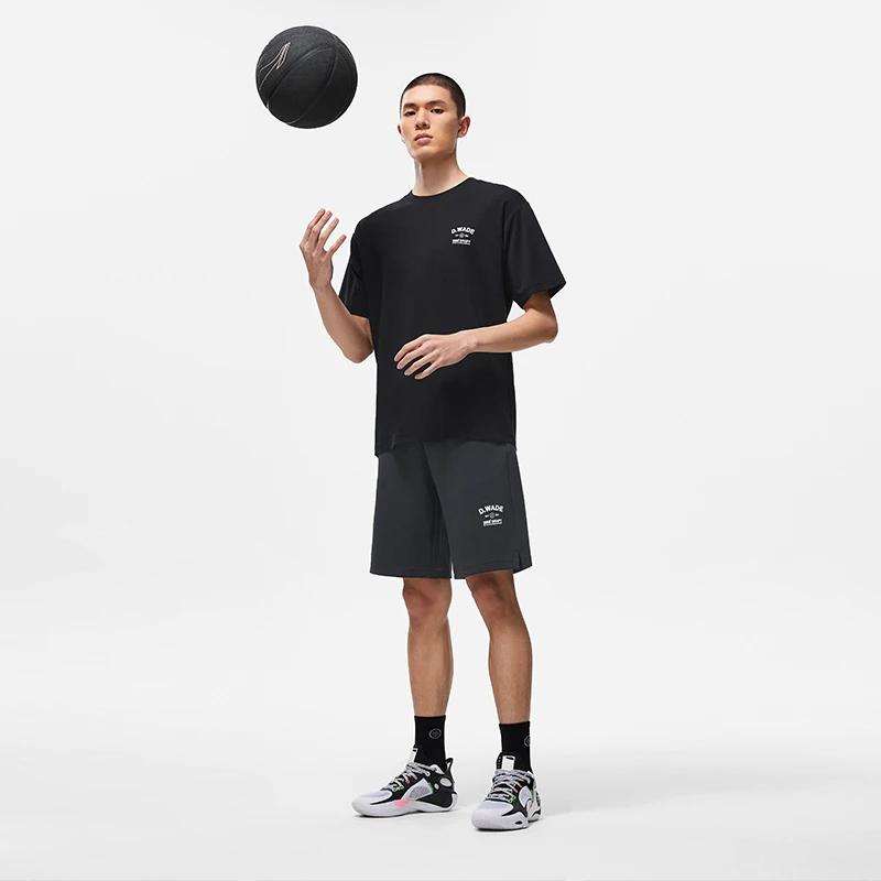 Li-Ning Wade Series Letter Print Drawstring Straight-Leg Casual Shorts Men Bottoms AKST535-1