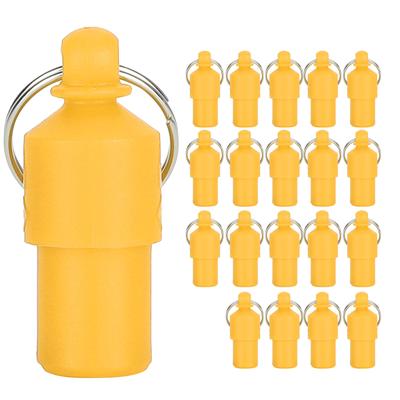 20pcs AntiLost Pet Tag Dog Cat ID Name Address Label Storage Barrel Tube Collar Pendant(Orange )