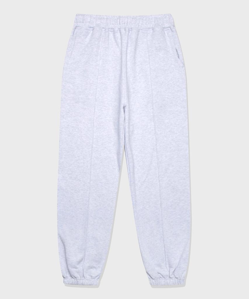FALLETT Wide Pintuck Jogger Pants Light Gray