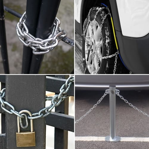 Yanuki Stainless Steel Chain, 2mm Wire Diameter, 10m Length, SUS304 Stainless Steel Link Chain, Parking Lot Security, Anti-Theft, Utility Chain, Pet P