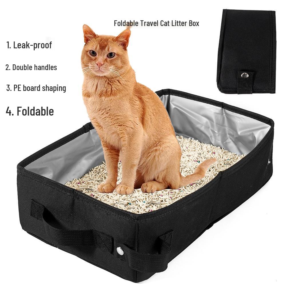 Tragbare wasserdichte Katzentoilette: Faltbare Reise- und Outdoor-Katzenklo-Tasche