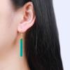 Nouveaux en turquoise à la mode longues boucles d'oreilles pour femmes Élégance unique et charme brillant bijoux de mariage de banquet Simple Eardrop