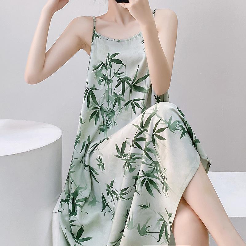 Dámské noční košile Bavlna Styl dovolené u moře Dlouhá sukně Velké velikosti Pyžama Pohodlné oblečení na doma