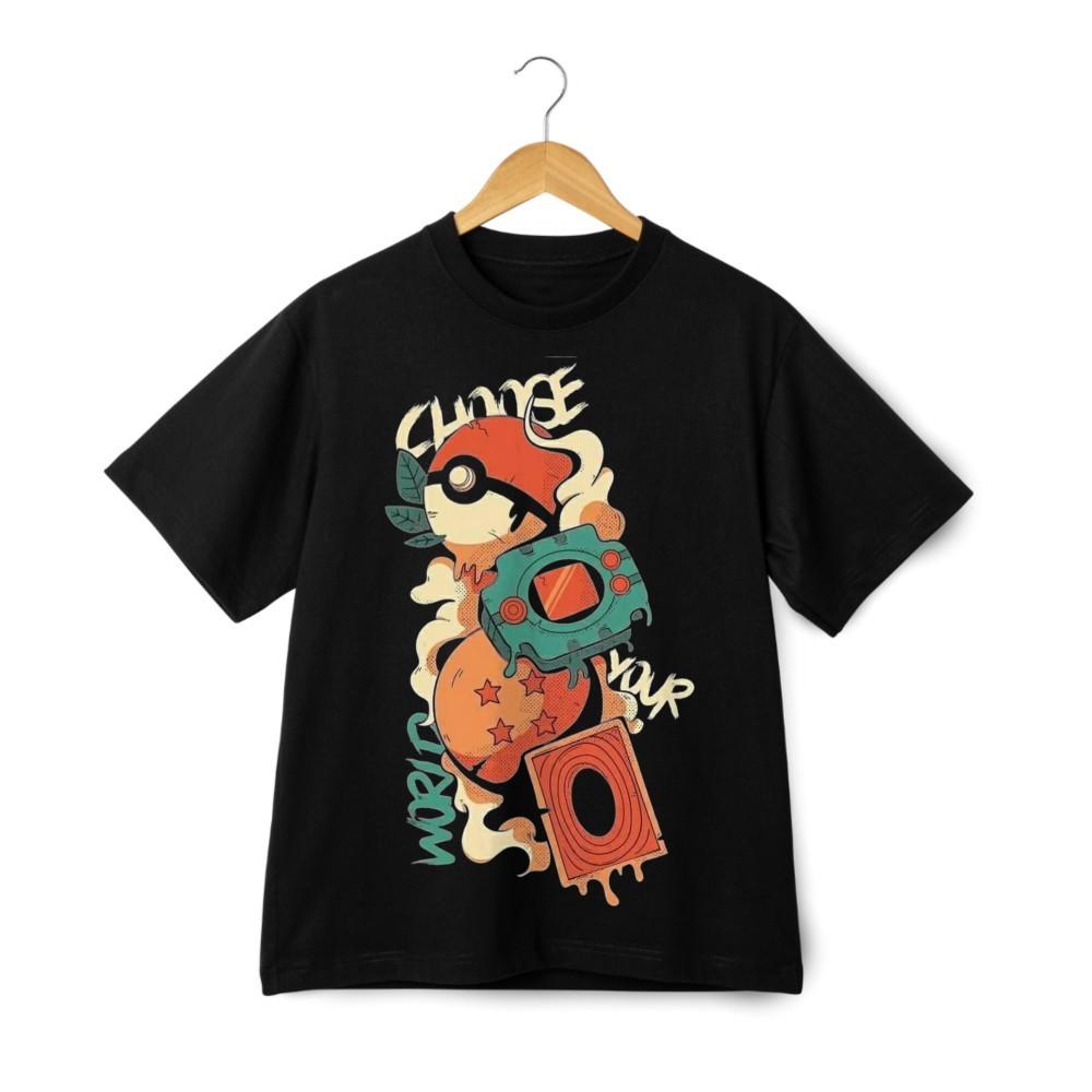 

Графическая футболка Pokemon Streetwear - Выбери свой мир Ретро-гейминг Аниме Футболка M