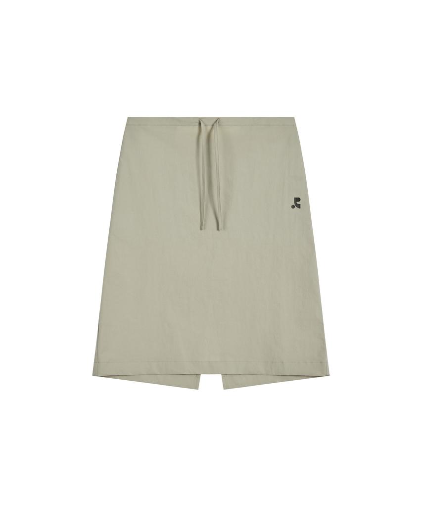 Rest And Recreation Cotton Nylon Midi Skirt - Beige