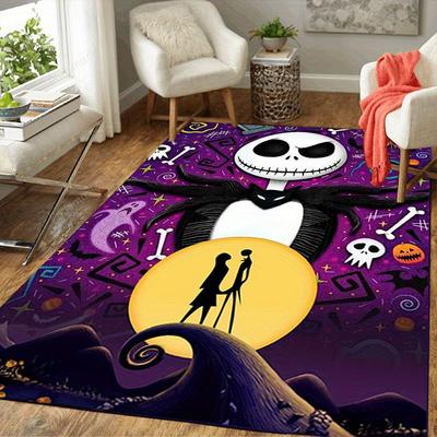 1pc Disney Jack Skellington Pattern Carpet Area Rug Non-slip Carpet Hand Washable Floor Mat Suitable For Living Room Bedroom Home Decor