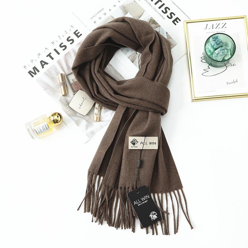 Women'S Thick Warm Solid Color Scarf Autumn And Winter New Style Cashmere Scarf Versatile Wool Scarf