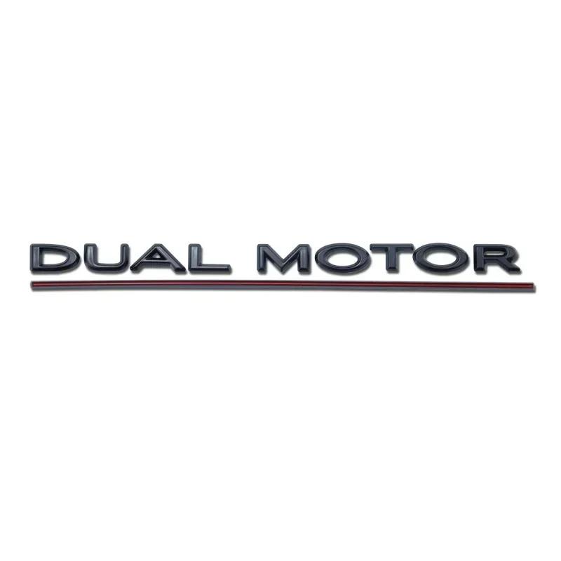 ABS Dual Motor Letters Rear Boot Tailgate Trunk Logo Emblem Badge Car Sticker Decal for Tesla Model 3 Model X Model S Y