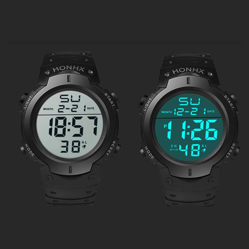 Stilvolle Honhx Elektronikuhr für Studenten mit großem 50-mm-Display und Weltzeitfunktion