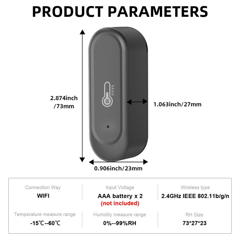 WIFI Temperatur- und Feuchtigkeitssensor IP65 Outdoor Wasserdicht Tuya APP Neuer Hygrometer Thermometer Sensor Unterstützung Alexa Google