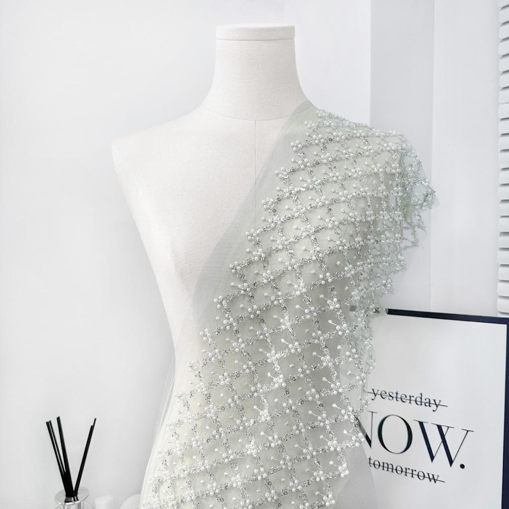 Mesh Rhombus Beaded Sequins Decorative Clothing Dress Dress Wedding Decoration Lace Accessories